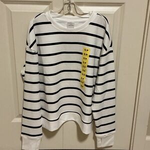 Danskin Women’s Black and White Striped Sweatshirt